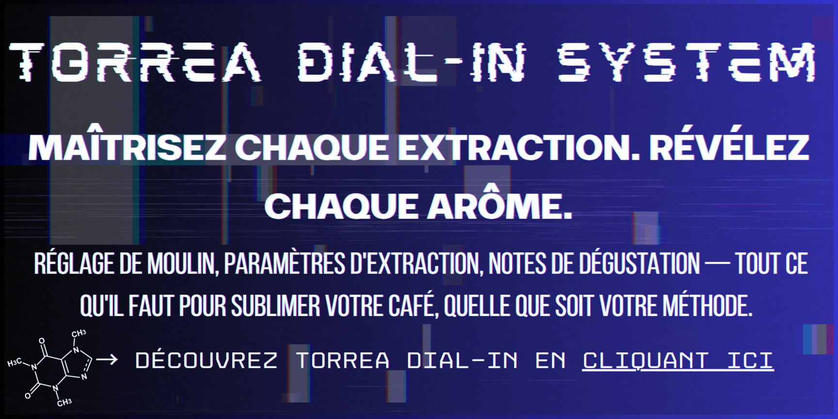 Bannière Torrea Dial-In System — application de réglage de moulin et paramètres d'extraction café